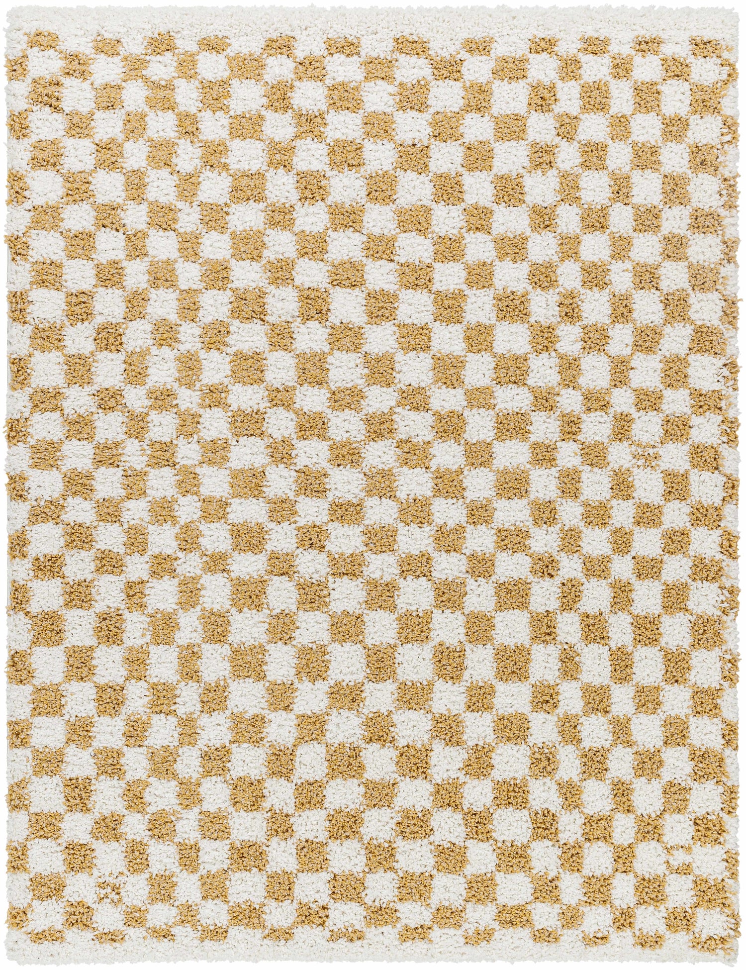 Kieu Mustard &amp; Ivory Checkered Area Rug