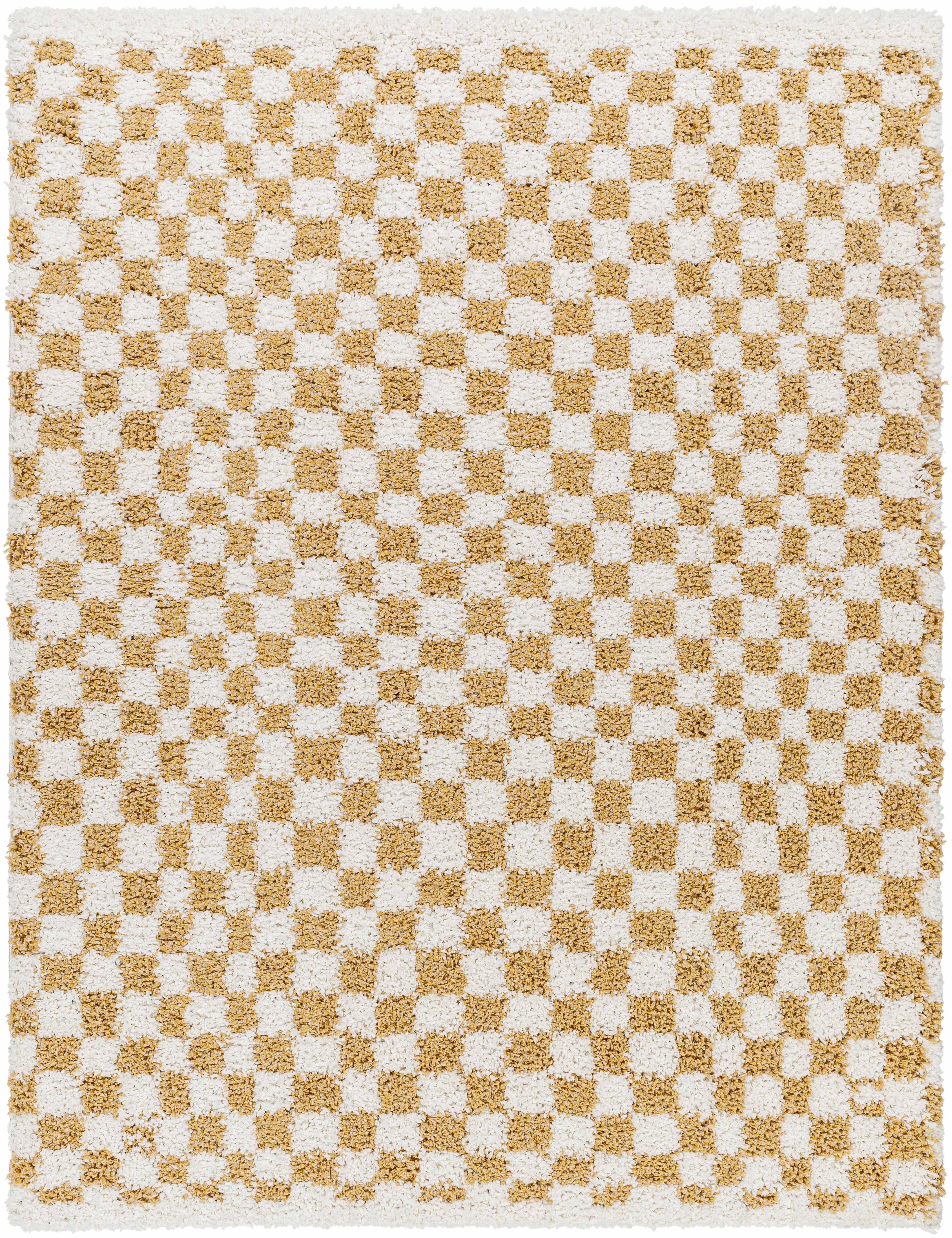 Kieu Mustard &amp; Ivory Checkered Area Rug