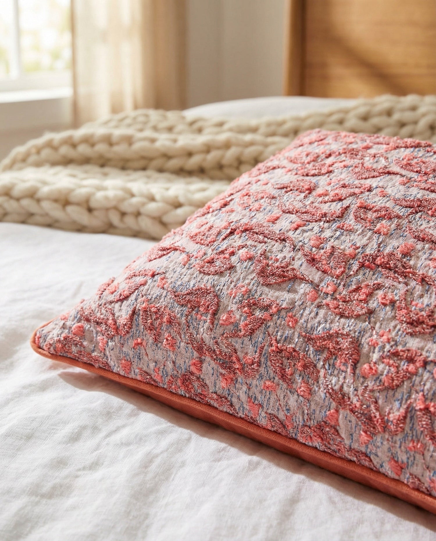 Textured Woven Pattern Lumbar Pillow