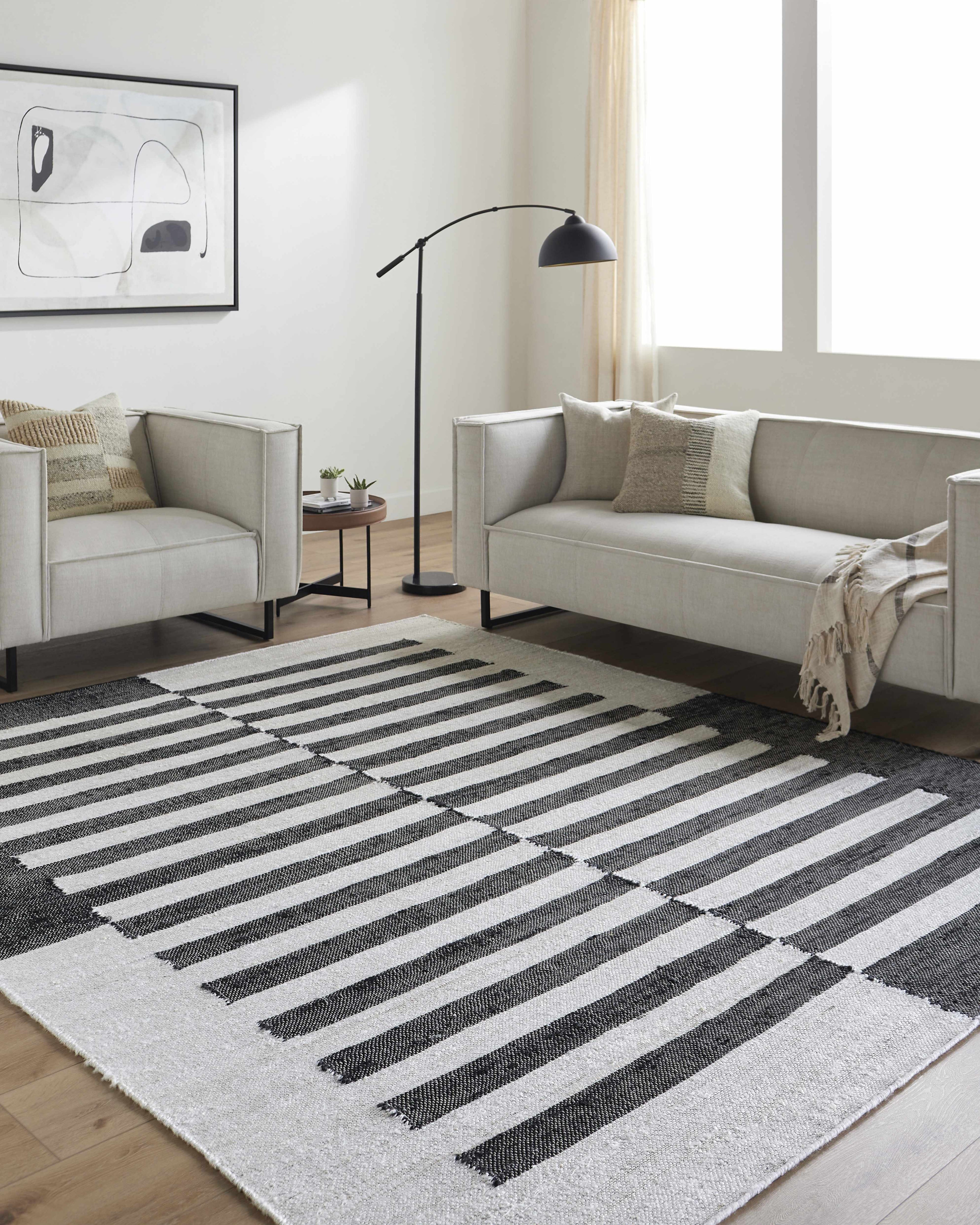 Soren Black&amp;White Jute Area Rug