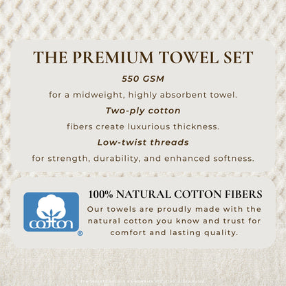 Cotton Diamond Waffle Weave Bath Towel Set - Grayson Collection