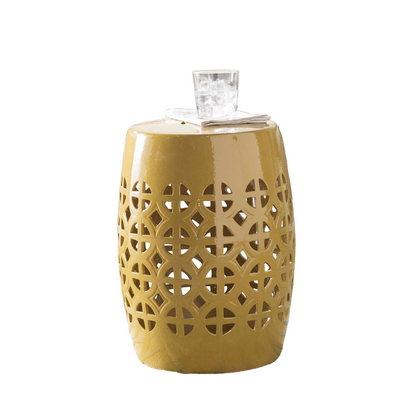 Yellow Ceramic Side Table