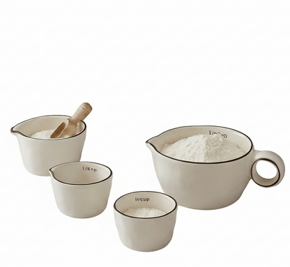 Stoneware Measuring Cups – Set of 4, Neutral Glaze