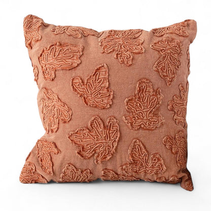 Stonewashed Leaves Throw Pillow - Rust