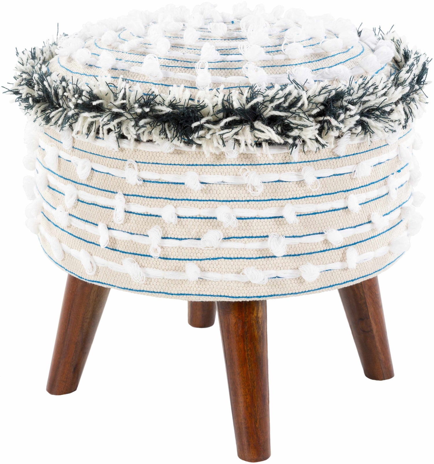 Matagami Hand Woven Stool with Mango Wood Legs