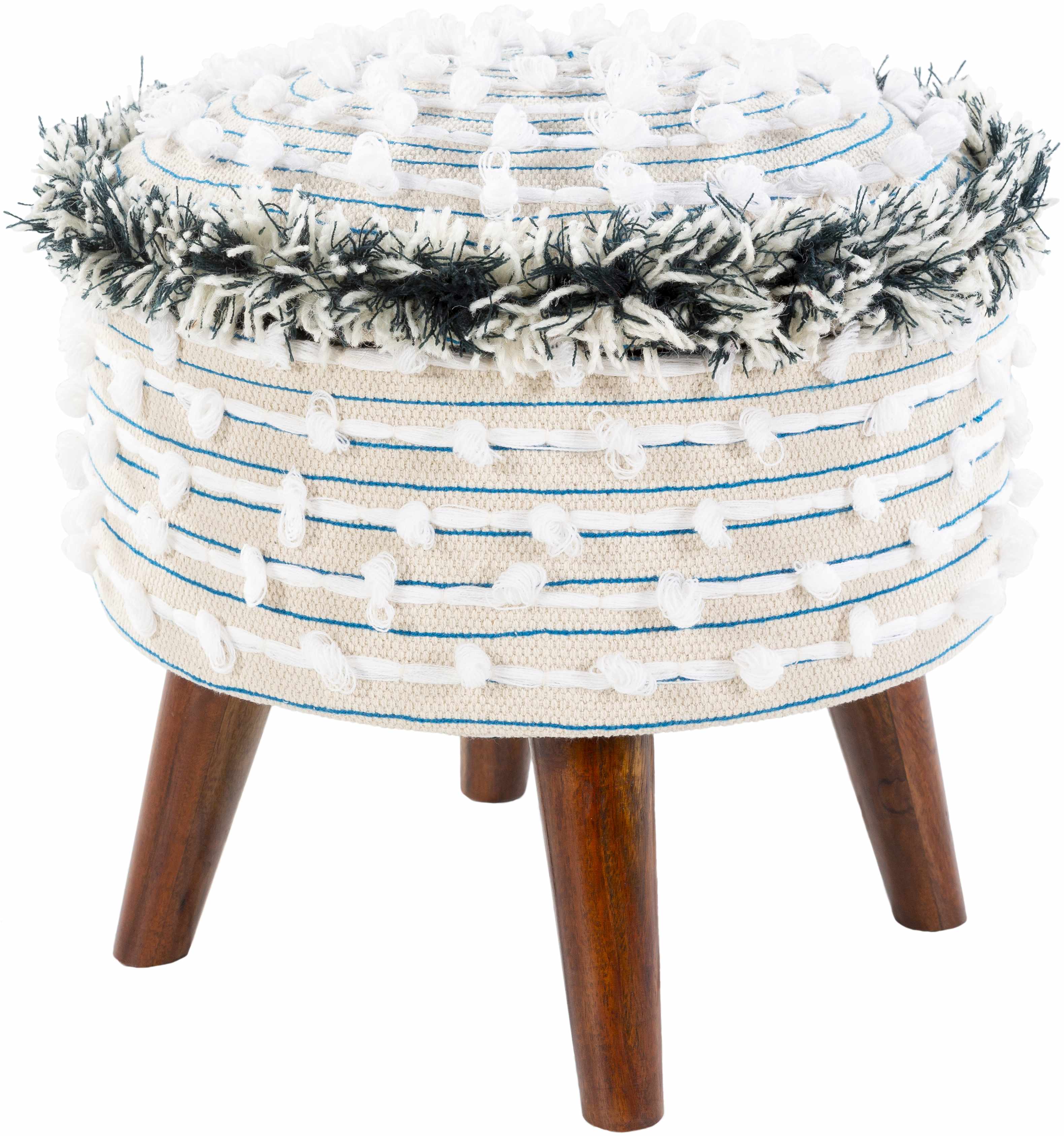 Matagami Hand Woven Stool with Mango Wood Legs