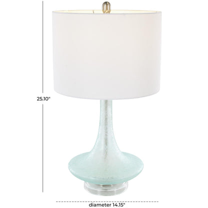 Teal Glass Table Lamp