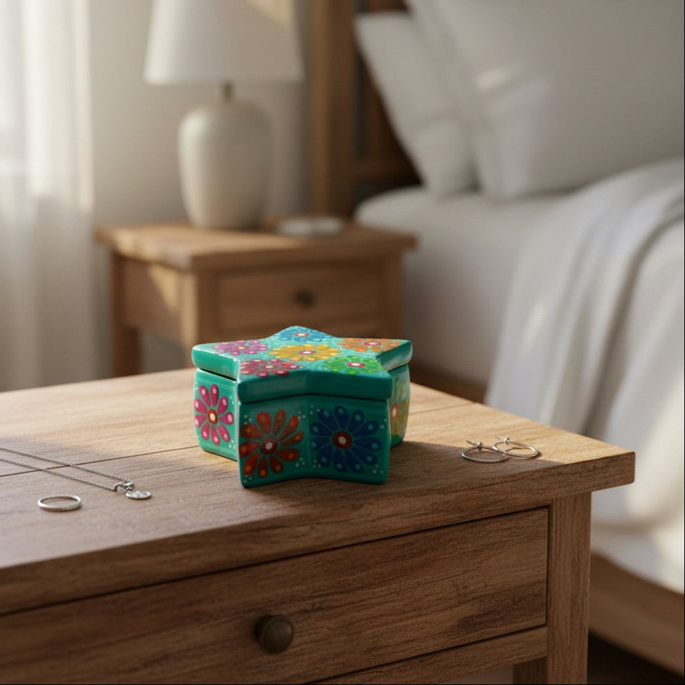 Guerrero Star Jewelry Box | Mexican Ceramic Art