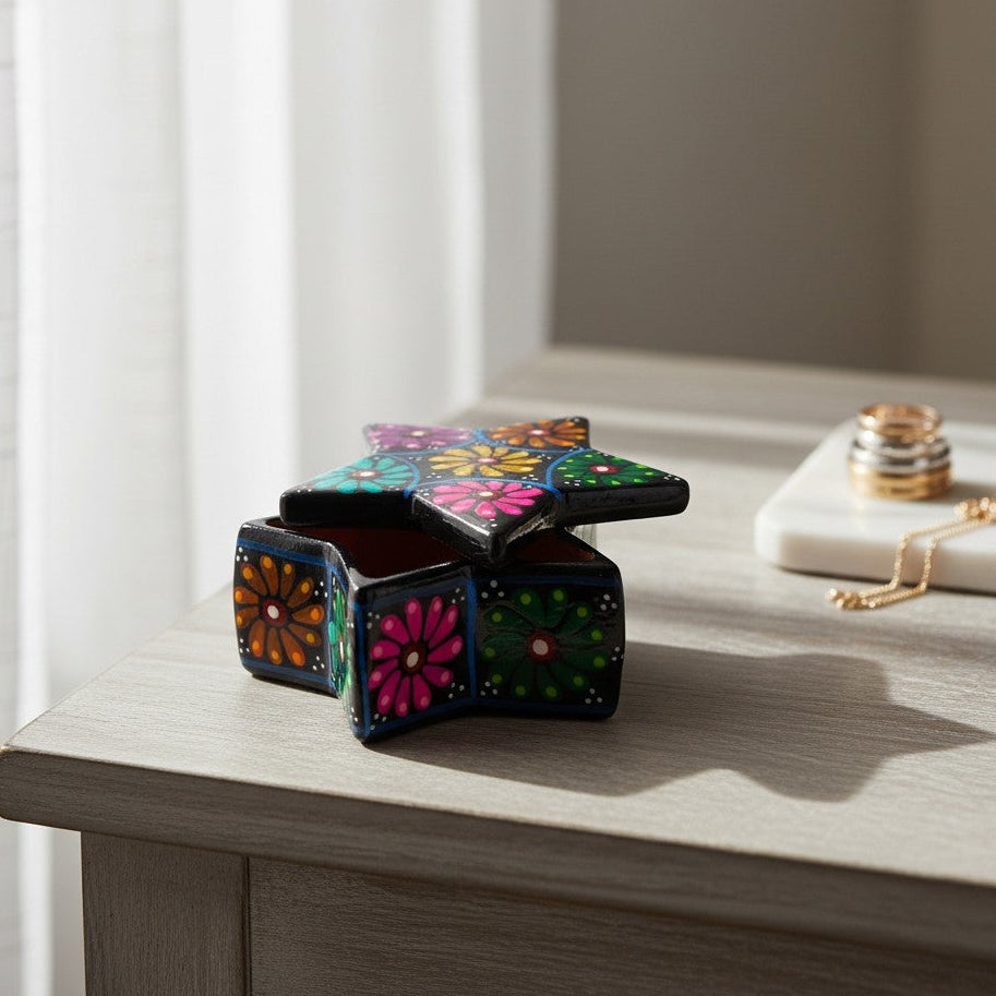 Guerrero Star Jewelry Box | Mexican Ceramic Art