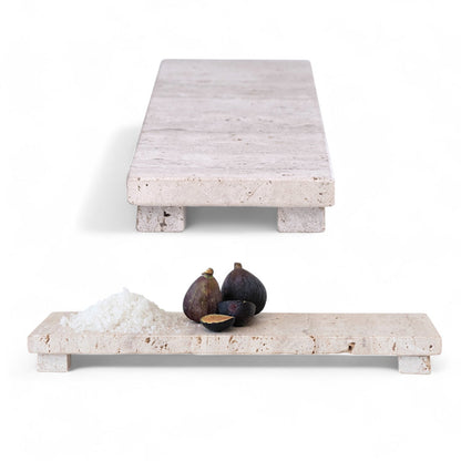 Travertine Stone Footed Cheese &amp; Serving Board