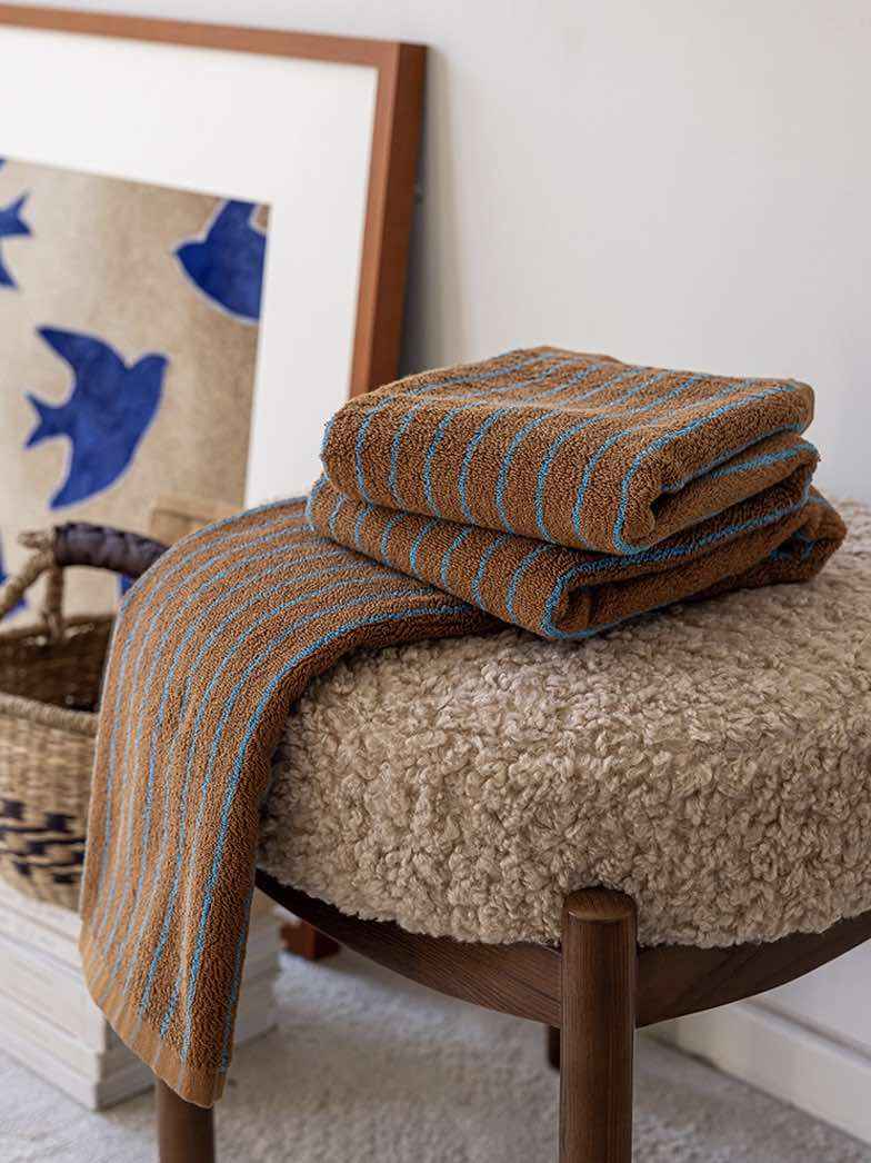 Ultra Soft Absorbent Retro Stripe Bath Towel - 100% Organic Cotton