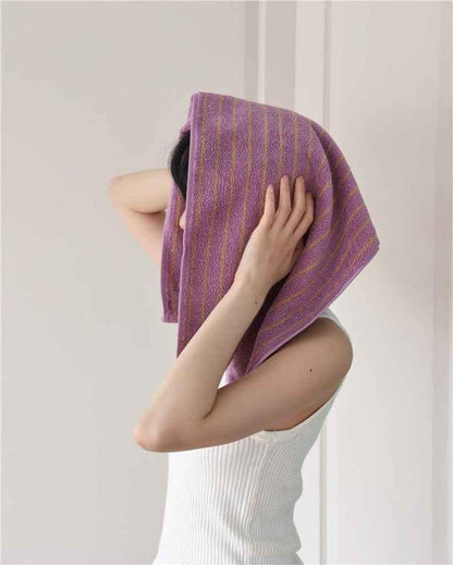 Ultra Soft Absorbent Retro Stripe Bath Towel - 100% Organic Cotton