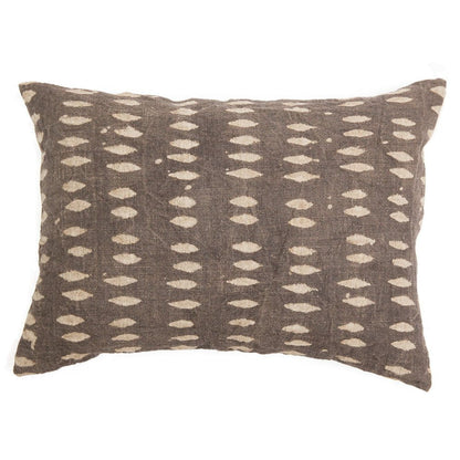Vina Linen Block Print Throw Pillow Cover - Sand