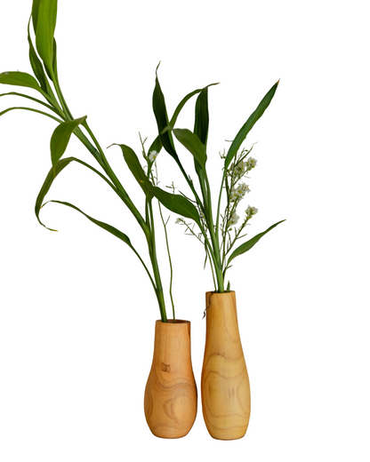 Teak Wavy Vases