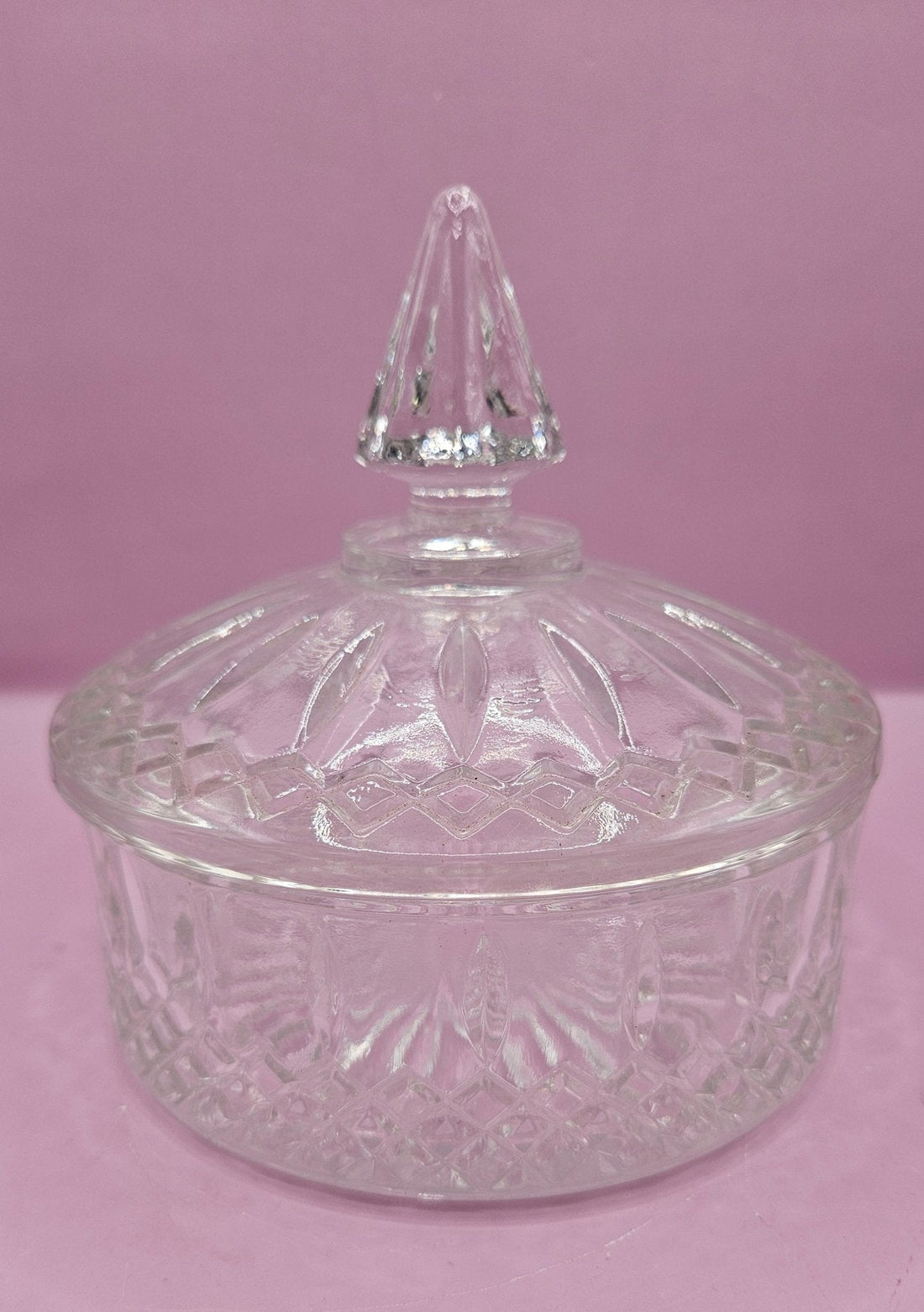 Vintage Clear Glass Candy Dish with Lid – 6"x 6"