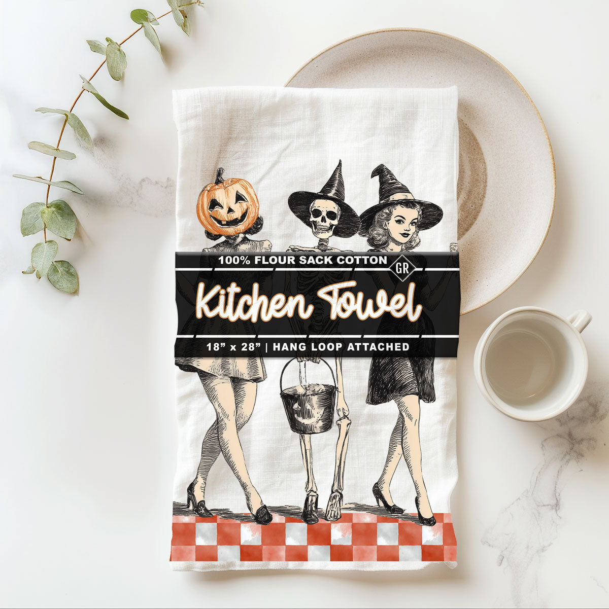 Vintage Trio Halloween Kitchen Towel