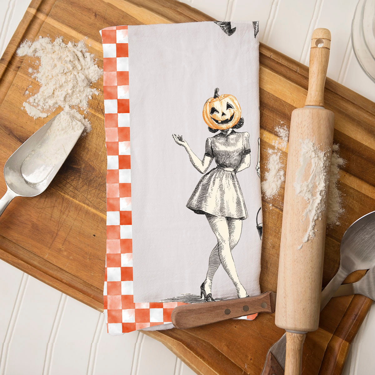 Vintage Trio Halloween Kitchen Towel