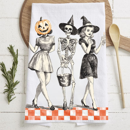 Vintage Trio Halloween Kitchen Towel