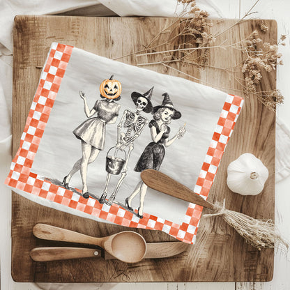 Vintage Trio Halloween Kitchen Towel