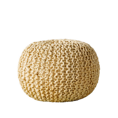 Watseka Jute Knitted Pouf