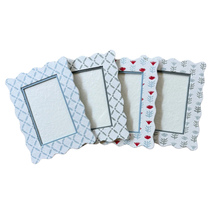 Block Printed Frame - Claire Poppy, Floral - 4x6