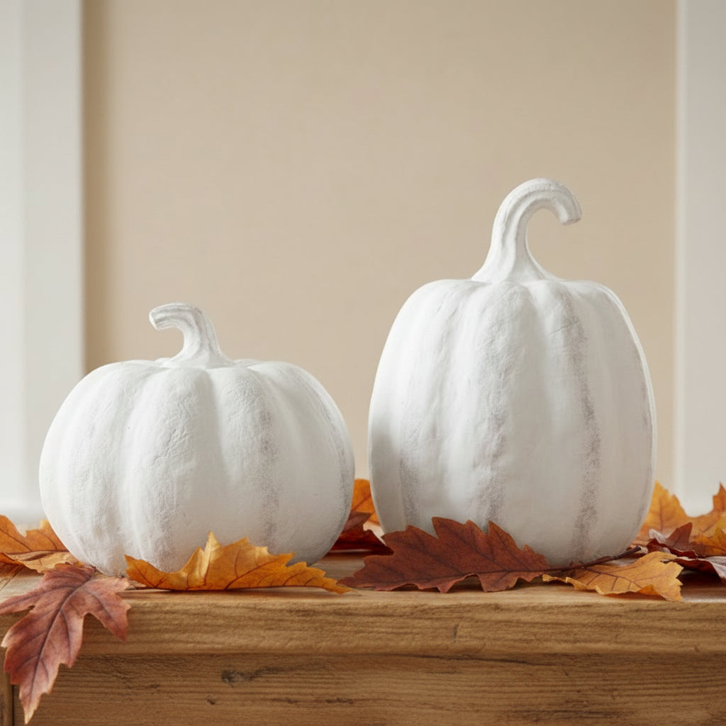 White Terracotta Pumpkins | 2 Styles