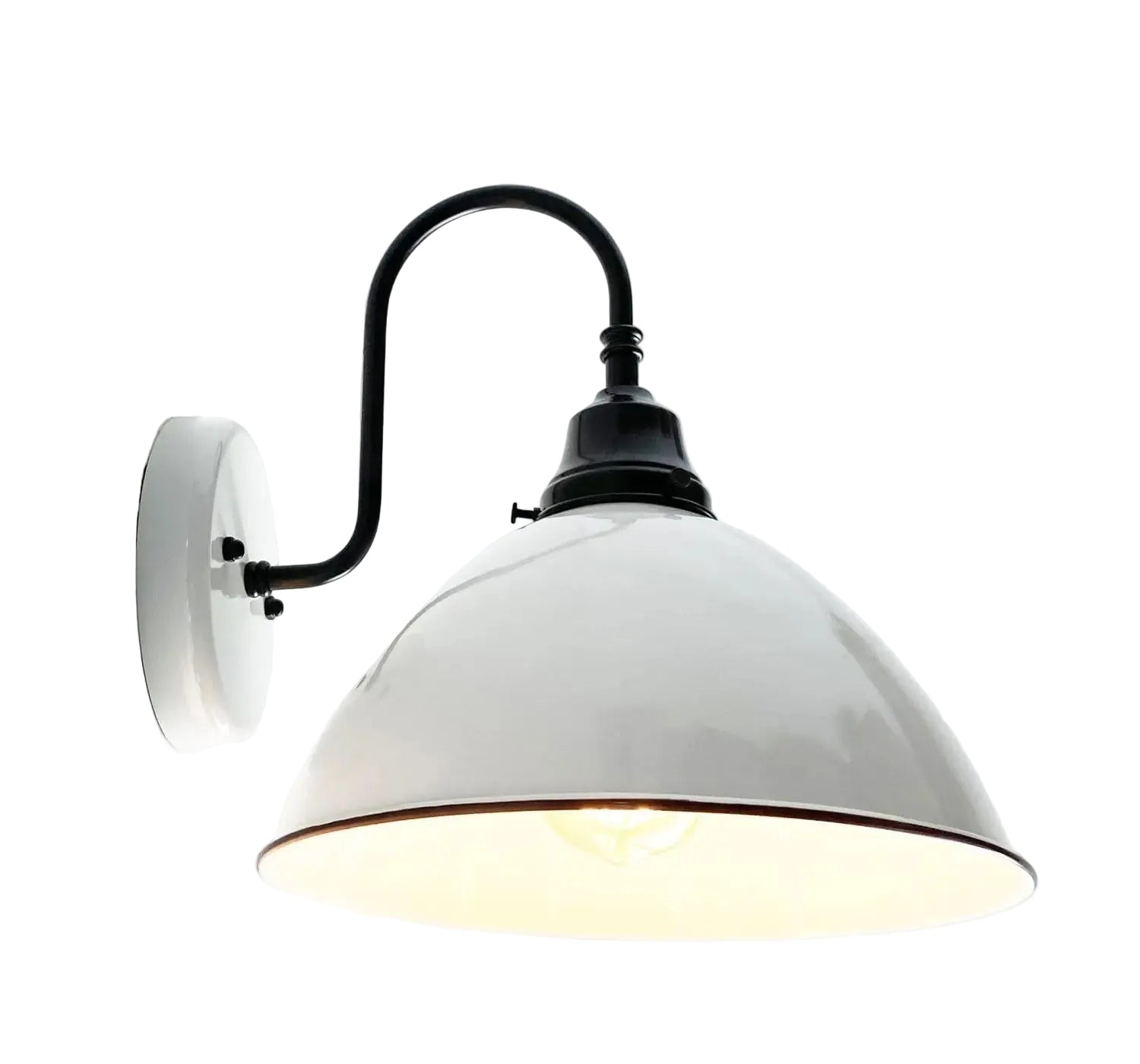 Large White Enamel Wall Sconce Light