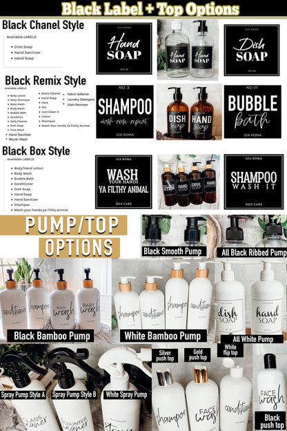 16oz Plastic Cleaning Bottles with Customized Labels