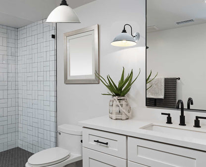 Large White Enamel Wall Sconce Light