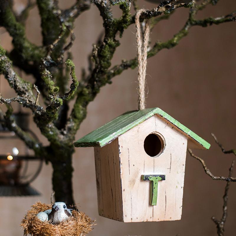 Wood Craft Bird House Ornaments