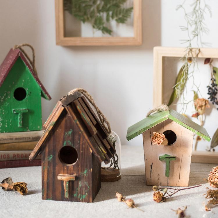 Wood Craft Bird House Ornaments