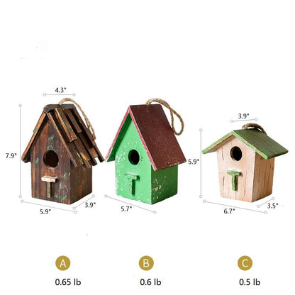Wood Craft Bird House Ornaments