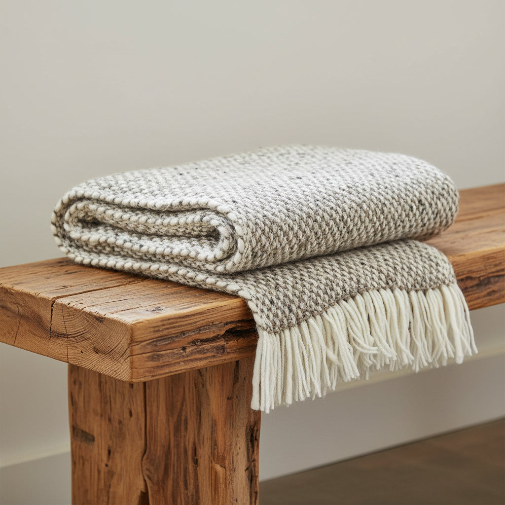 Chunky Camel Weave Alpaca Throw