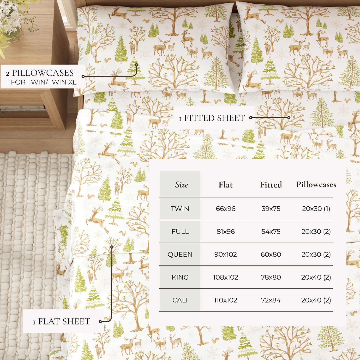 Turkish Cotton Flannel Sheet Sets - Lakeview Collection