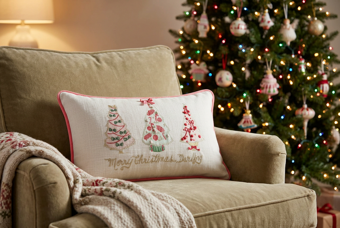 "Merry Christmas Darling" Lumbar Pillow