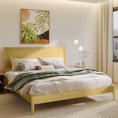 Acacia Haven Deluxe Wood Platform Bed Frame for Ultimate Comfort and Style