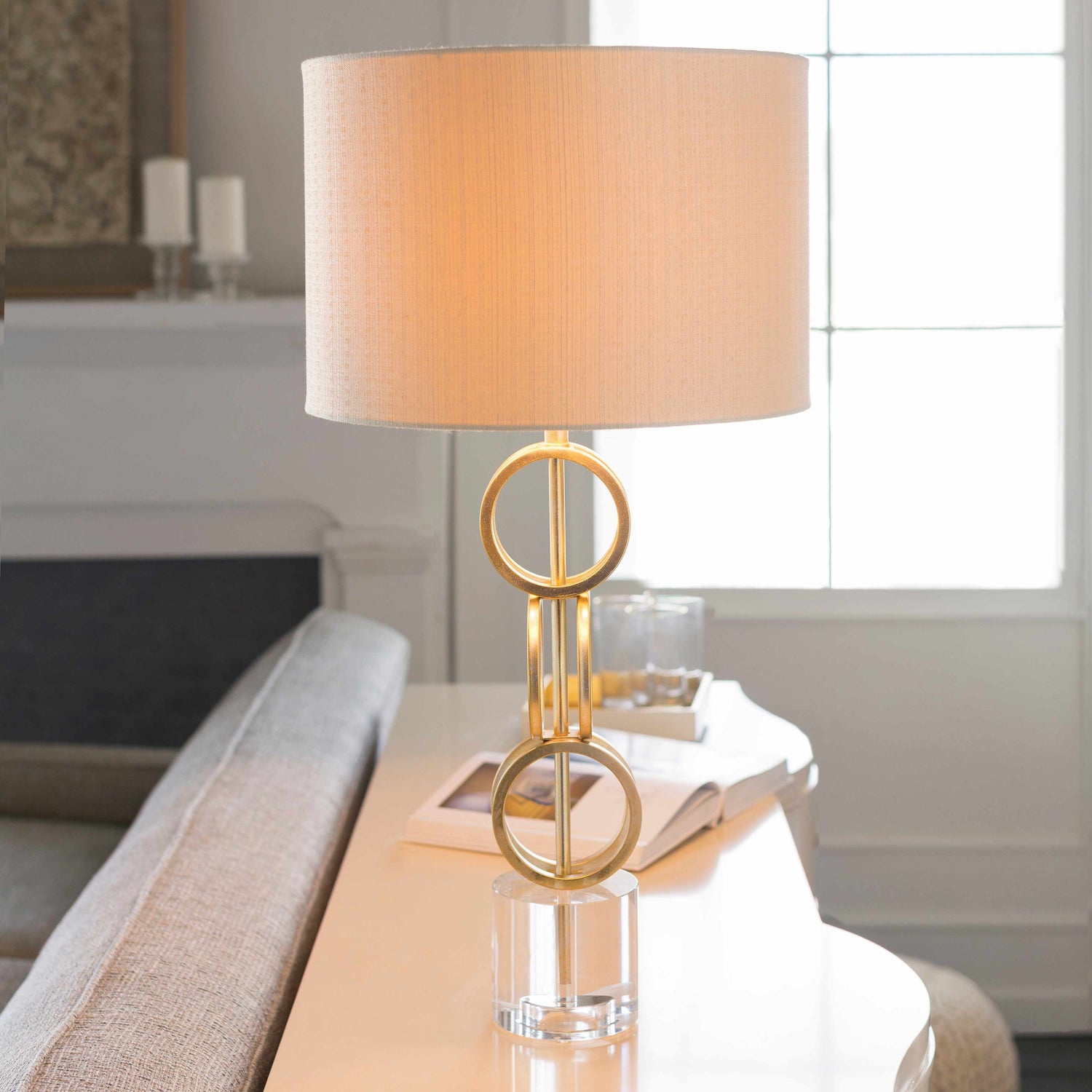 Zell Gold/Crystal Table Lamp