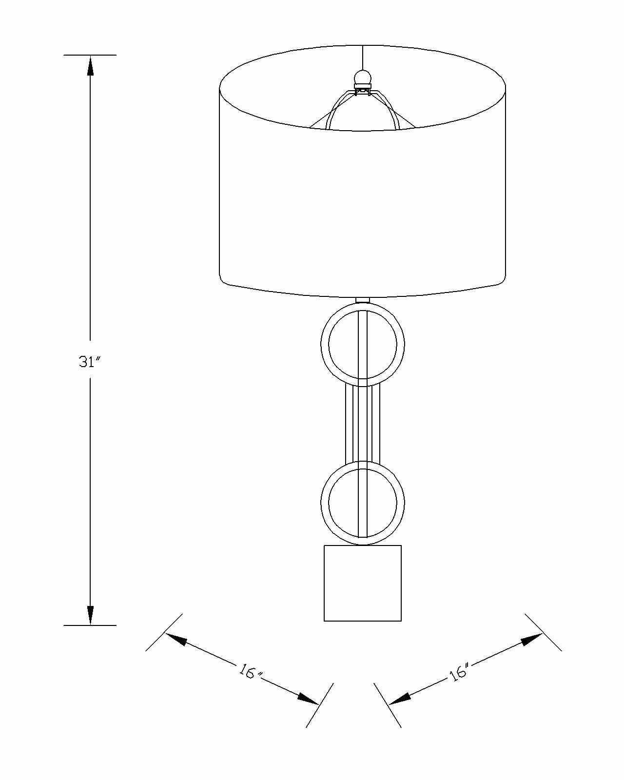 Zell Gold/Crystal Table Lamp